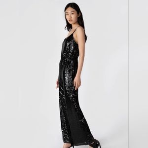 *NWT DEX Sequin Strapless Jumpsuit/Romper Black Large